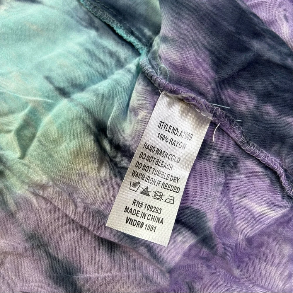Surf Gypsy Pastel Tie-Dye Maxi Dress in Blue, Purple, Yellow, Pink - Picture 7 of 9